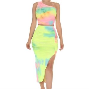 Tie Dye Two Piece Skirt Set